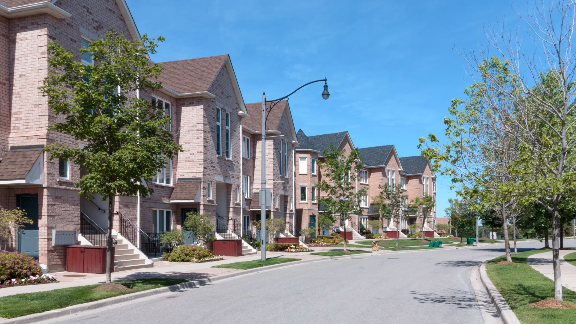 Townhome rental community on a residential street